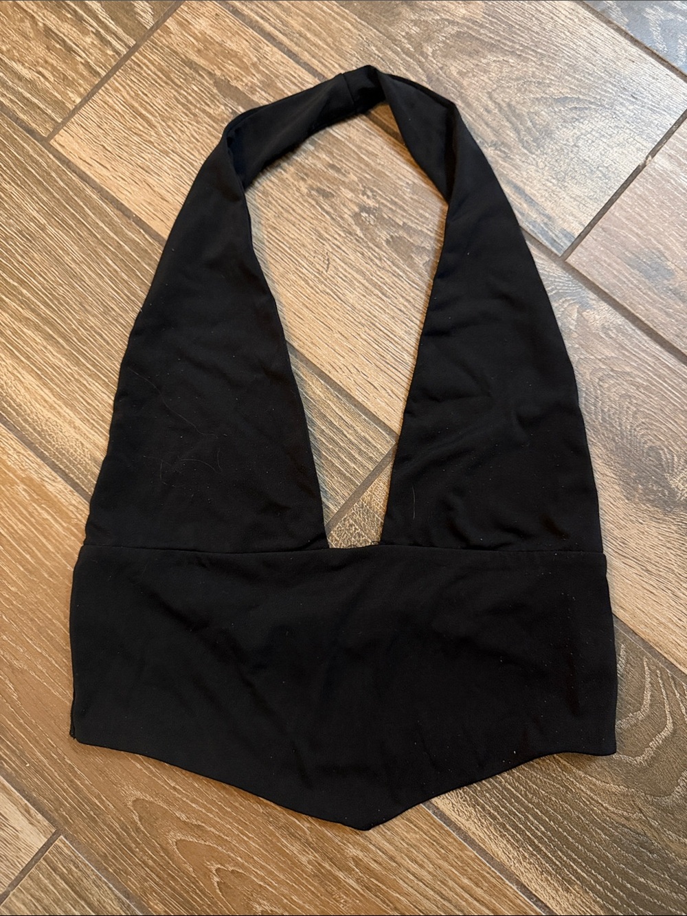 SHEIN Black Halter Crop Top
